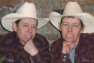 Identical Twin wranglers, Kim and Kari Baker